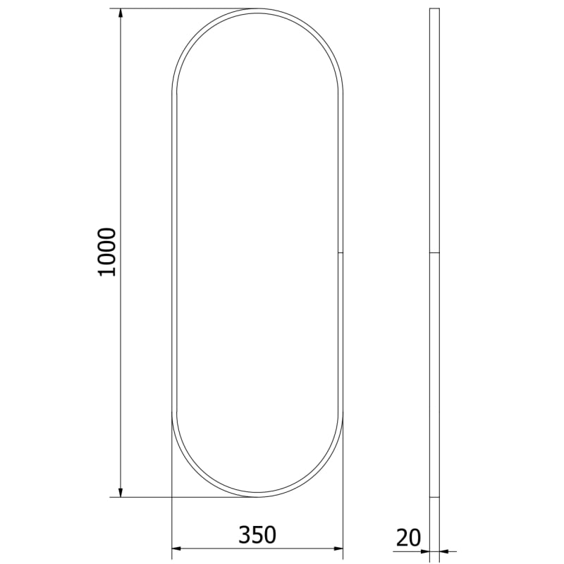 Mexen Loft lustro łazienkowe owalne 100 x 35 cm, rama złota - 9851-100-035-000-50