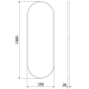 Mexen Loft lustro łazienkowe owalne 100 x 35 cm, rama złota - 9851-100-035-000-50