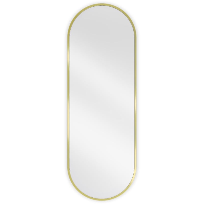 Mexen Loft lustro łazienkowe owalne 100 x 35 cm, rama złota szczotkowana - 9851-100-035-000-50