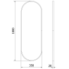 Mexen Loft lustro łazienkowe owalne 100 x 35 cm, rama czarna - 9851-100-035-000-70