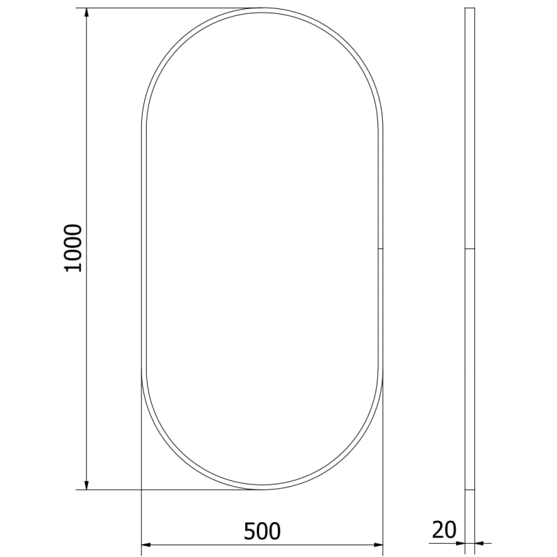 Mexen Loft lustro łazienkowe owalne 100 x 50 cm, rama czarna - 9851-100-050-000-70