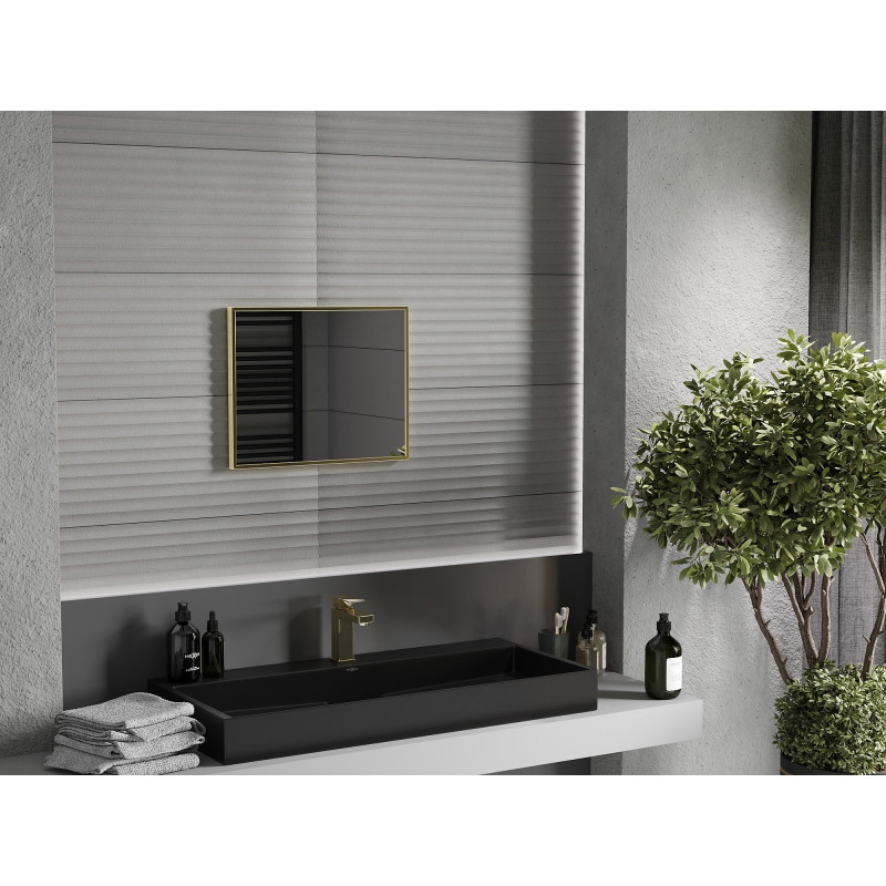 Mexen Loft lustro łazienkowe prostokątne 50 x 40 cm, rama złota - 9852-050-040-000-50