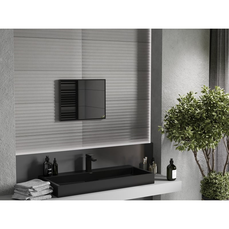 Mexen Loft lustro łazienkowe prostokątne 50 x 40 cm, rama czarna - 9852-050-040-000-70