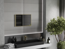 Mexen Loft lustro łazienkowe prostokątne 60 x 40 cm, rama złota - 9852-060-040-000-50