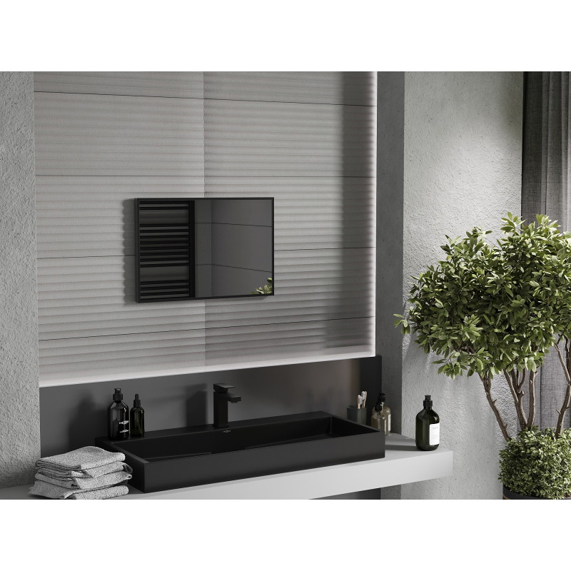 Mexen Loft lustro łazienkowe prostokątne 60 x 40 cm, rama czarna - 9852-060-040-000-70