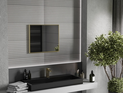 Mexen Loft lustro łazienkowe prostokątne 60 x 50 cm, rama złota - 9852-060-050-000-50