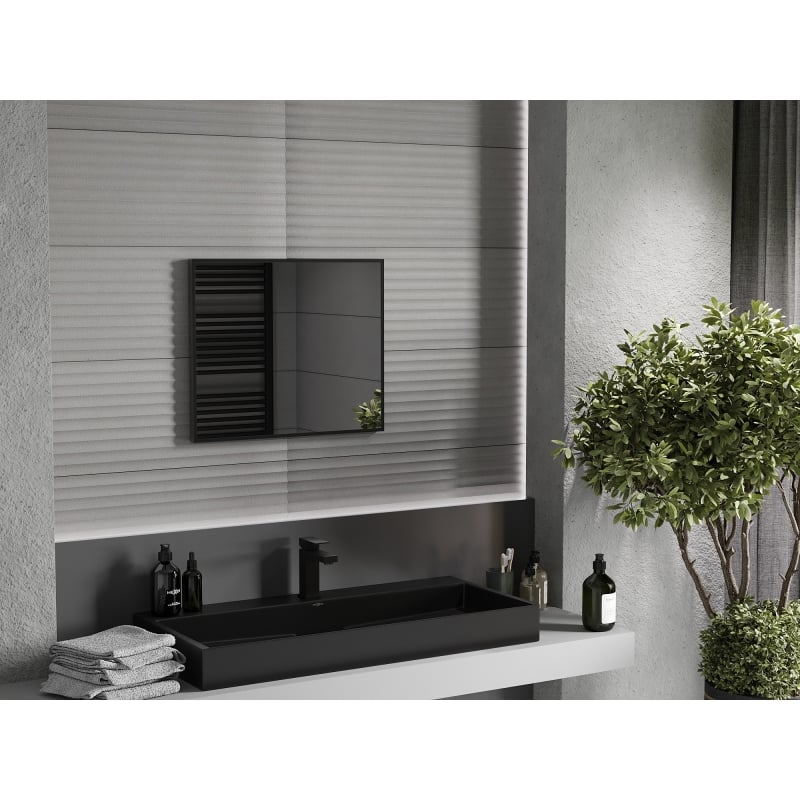 Mexen Loft lustro łazienkowe prostokątne 60 x 50 cm, rama czarna - 9852-060-050-000-70