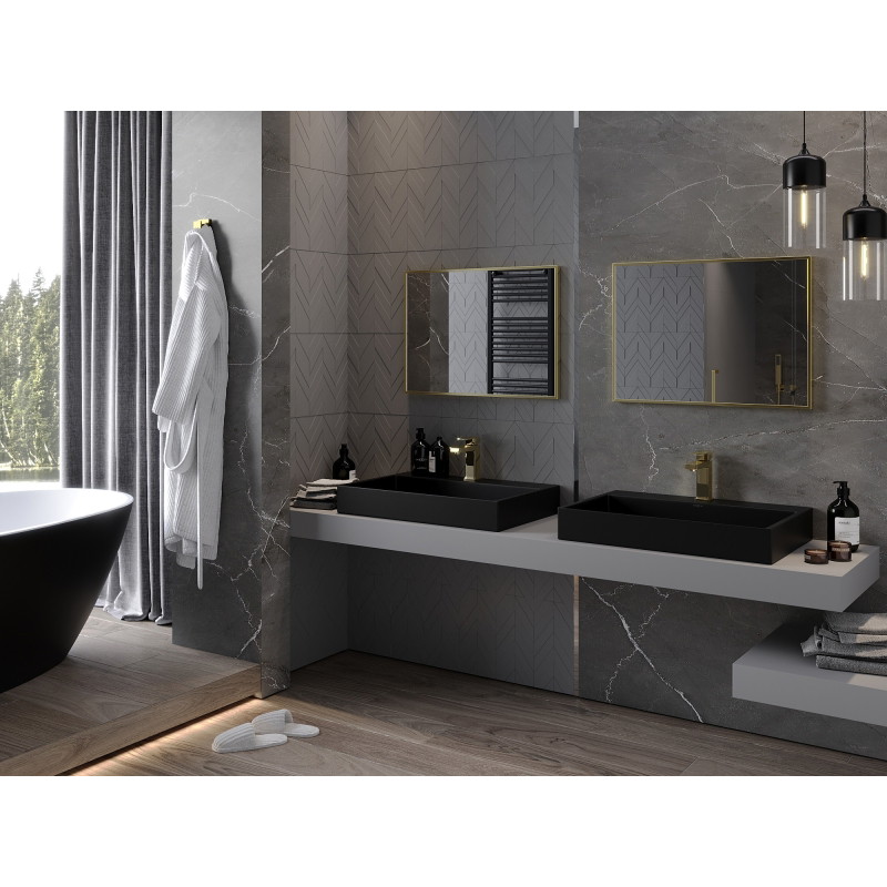 Mexen Loft lustro łazienkowe prostokątne 70 x 50 cm, rama złota - 9852-070-050-000-50