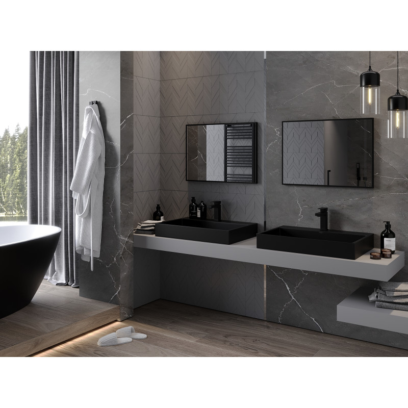 Mexen Loft lustro łazienkowe prostokątne 70 x 50 cm, rama czarna - 9852-070-050-000-70