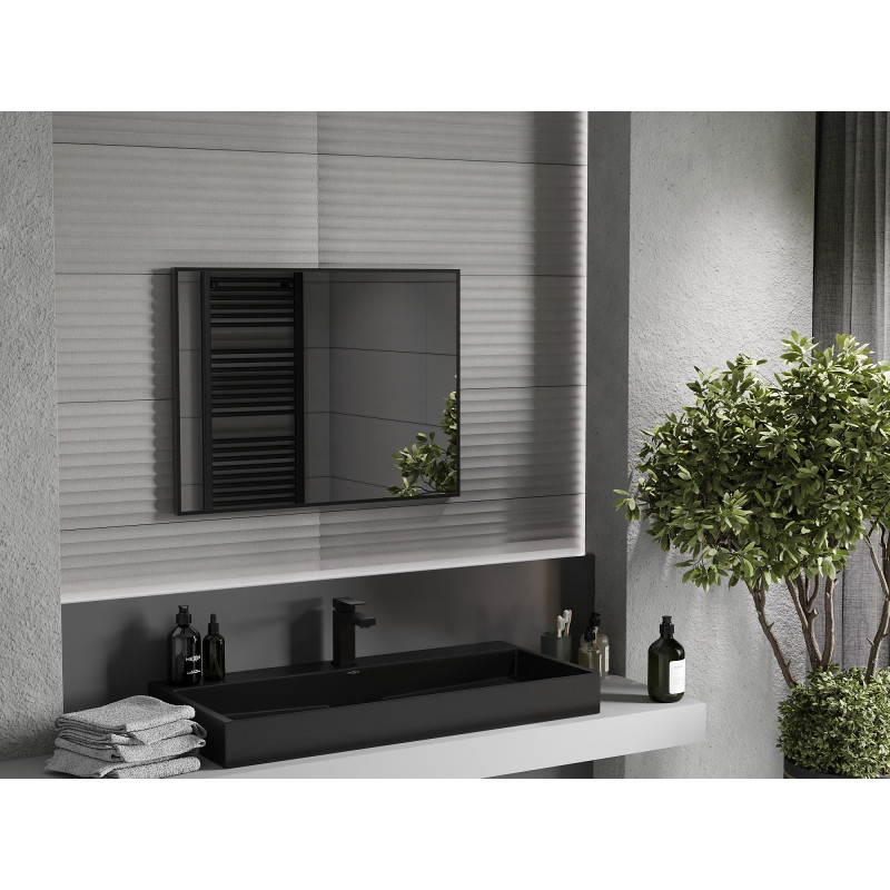 Mexen Loft lustro łazienkowe prostokątne 80 x 60 cm, rama czarna - 9852-080-060-000-70