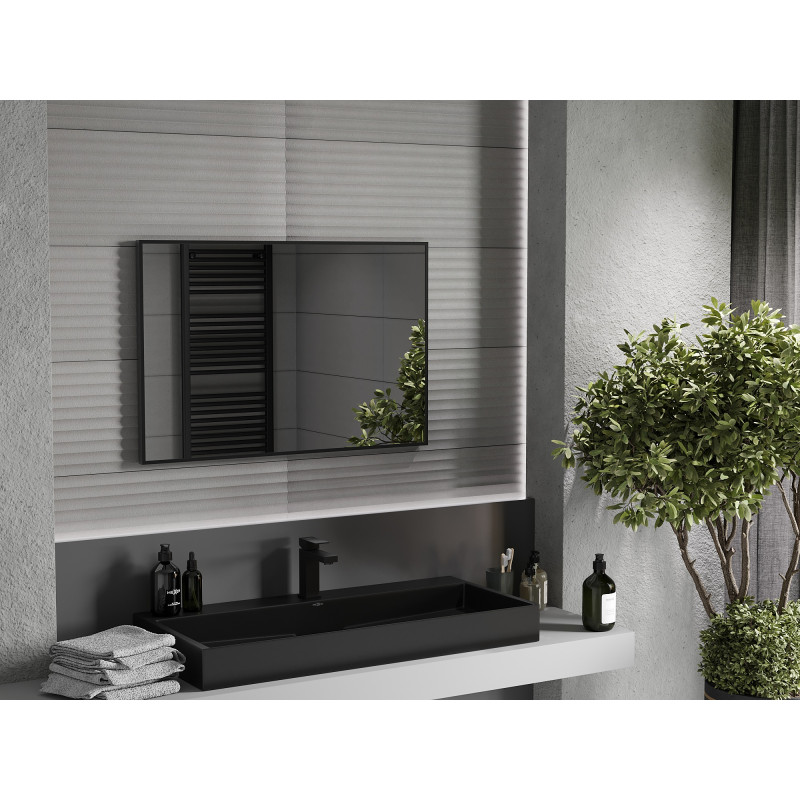 Mexen Loft lustro łazienkowe prostokątne 90 x 60 cm, rama czarna - 9852-090-060-000-70