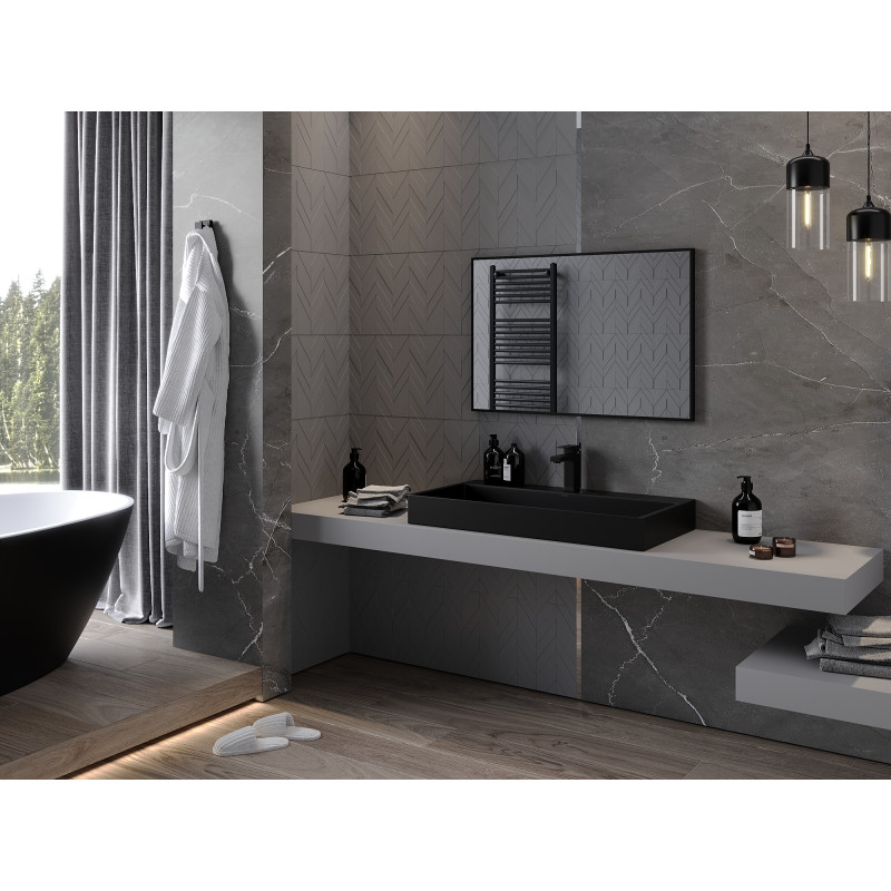 Mexen Loft lustro łazienkowe prostokątne 90 x 60 cm, rama czarna - 9852-090-060-000-70