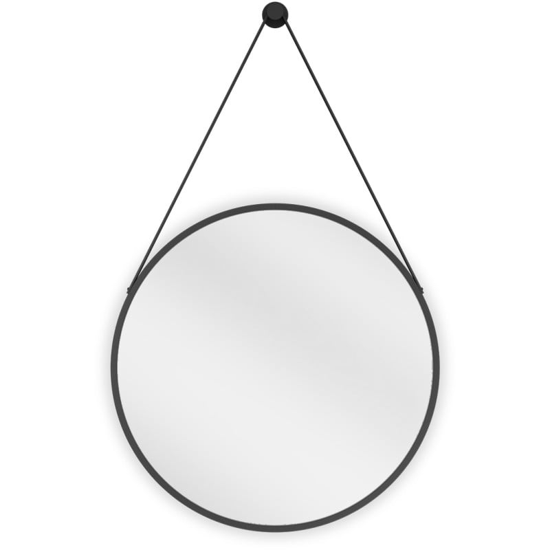 Mexen String lustro łazienkowe okragłe 50 cm, rama czarna - 9854-050-050-000-70