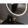 Mexen Esso lustro łazienkowe podświetlane, okragłe 80 cm, LED 6000K, antypara, rama złota szczotkowana - 9825-080-080-611-50