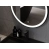 Mexen Esso lustro łazienkowe podświetlane, okragłe 80 cm, LED 6000K, antypara, rama czarna - 9825-080-080-611-70
