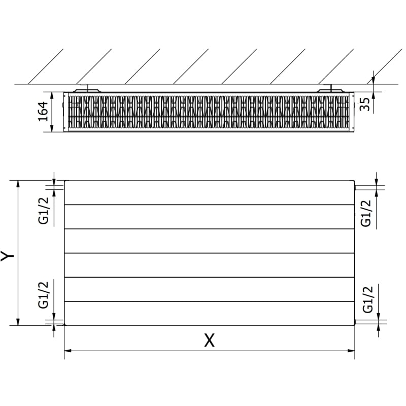 Mexen Line CL33 grzejnik płytowy 500 x 900 mm, podłączenie boczne, 1711 W, antracyt - W433L-050-090-66