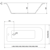 Mexen Vega wanna prostokątna 150 x 70 cm z obudową i parawanem 1-skrzydłowym 70 cm, czarny wzór - 550115070X9507007070