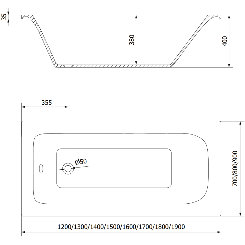 Mexen Vega wanna prostokątna 170 x 70 cm z obudową i parawanem 1-skrzydłowym 100 cm, czarny wzór - 550117070X9510007070