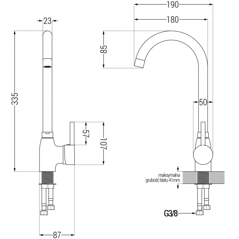 Mexen Telma bateria kuchenna, czarna - 670200-70
