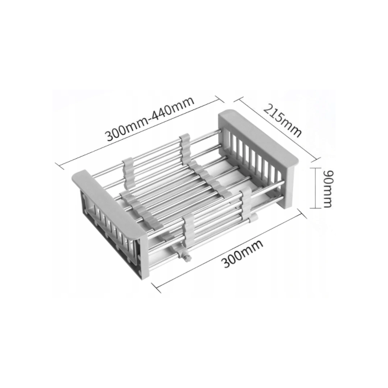 Mexen ociekacz kuchenny teleskopowy z regulowaną szerokością, szary - 660730-71
