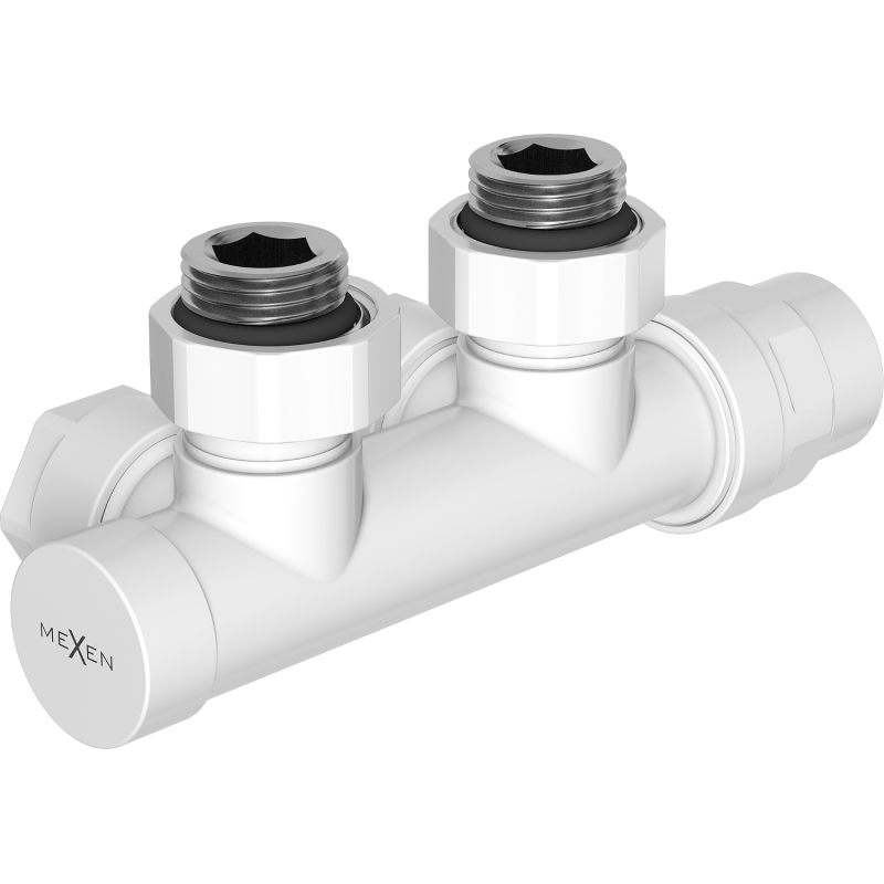 Mexen zawór grzejnikowy kątowy, Duplex, DN50, biały - W907-000-20