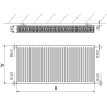 Mexen C22 grzejnik płytowy 500 x 400 mm, podłączenie boczne, 570 W, czarny - W422-050-040-70