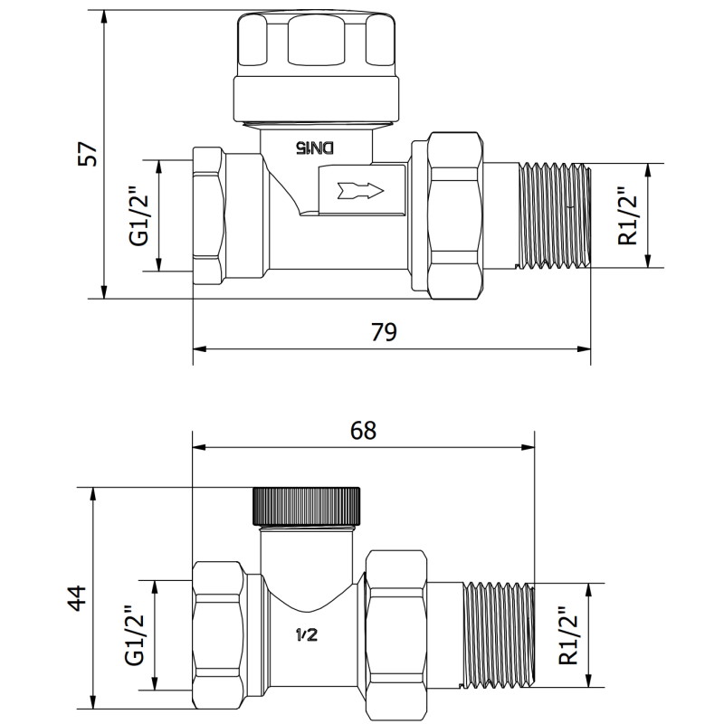 Mexen zawory grzejnikowe proste, chrom - W902-000-01