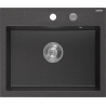 Mexen Oscar zlewozmywak granitowy 1-komorowy 580 x 490 mm, czarny nakrapiany, syfon chrom - 6519581000-76