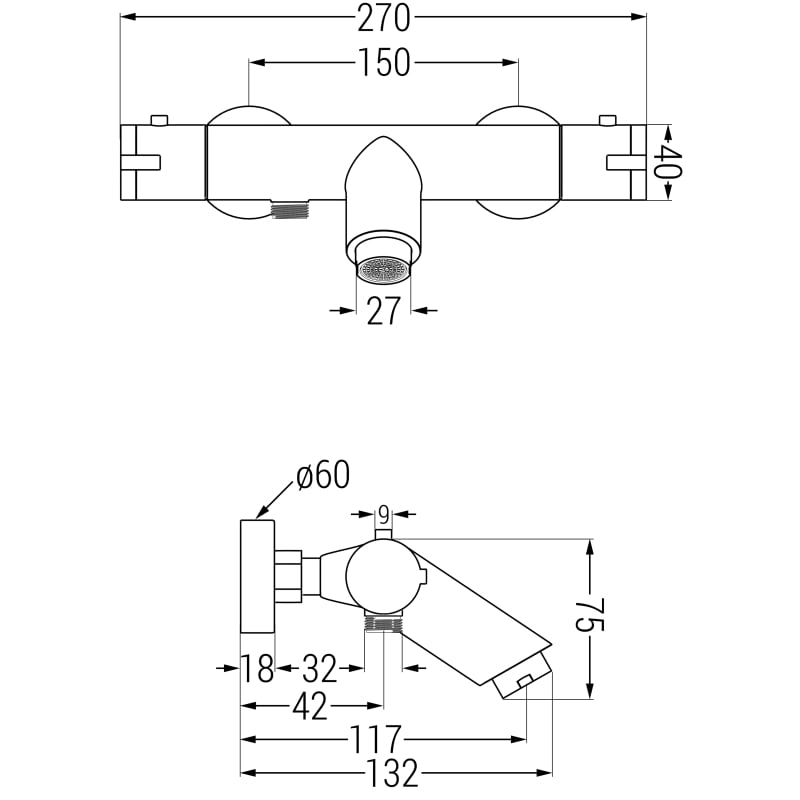 Mexen Kai termostatyczna bateria wannowa, gun gray szczotkowany - 77300-66