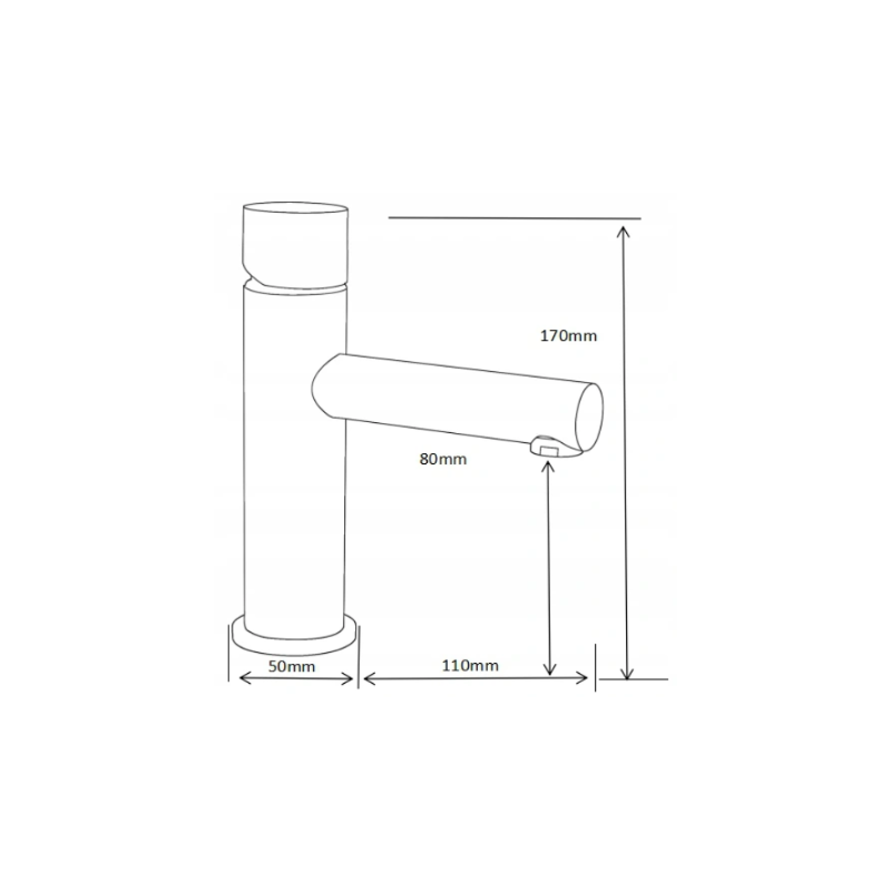Mexen Elba One bateria umywalkowa, czarna/chrom - 74101-77