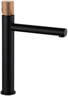 Mexen Elba One bateria umywalkowa wysoka, czarna/różowe złoto - 74111-76