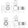 Mexen zawory grzejnikowe osiowe, chrom - W903-000-01