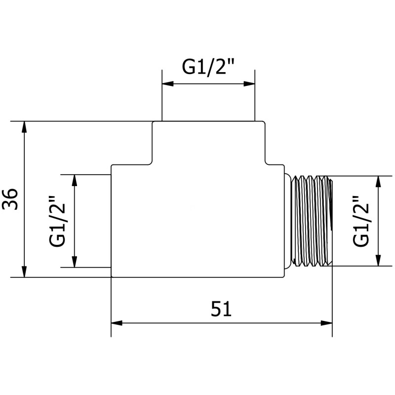 Mexen trójnik do grzałki elektrycznej, czarny - W906-000-70