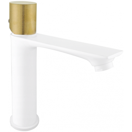 Mexen Royo One bateria umywalkowa, biała/złota - 72201-25