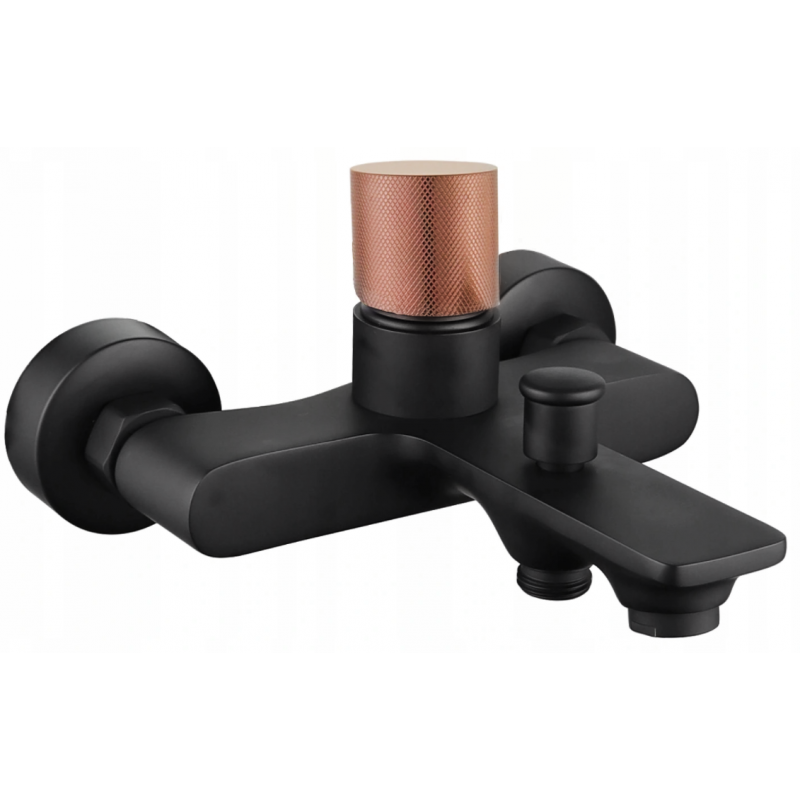 Mexen Royo One bateria wannowa, czarna/różowo złota - 72230-76