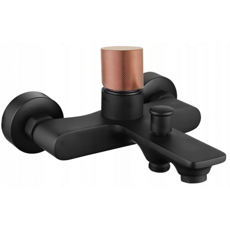 Mexen Royo One bateria wannowa, czarna/różowo złota - 72230-76