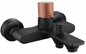 Mexen Royo One bateria wannowa, czarna/różowo złota - 72230-76