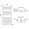 Mexen Ares grzejnik łazienkowy 900 x 500 mm, 372 W, antracyt - W102-0900-500-00-66
