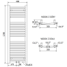 Mexen Ares grzejnik łazienkowy 1200 x 400 mm, 349 W, chrom - W102-1200-400-00-01