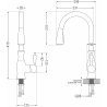 Mexen Savita bateria kuchenna, czarna nakrapiana - 672601-76