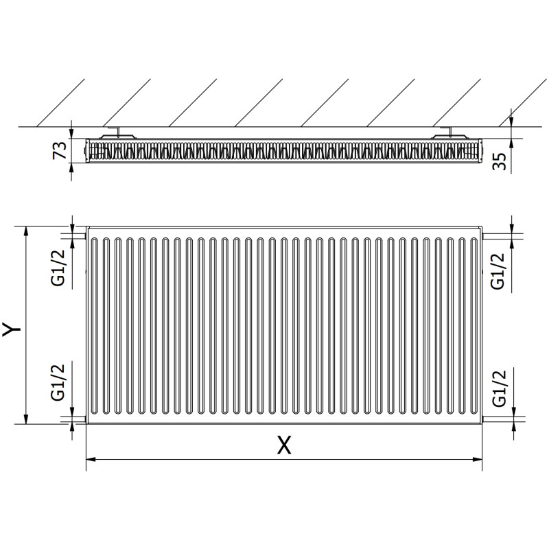 Mexen C21 grzejnik płytowy 600 x 800 mm, podłączenie boczne, 1026 W, czarny - W421-060-080-70
