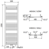 Mexen Ares grzejnik łazienkowy 1500 x 500 mm, 630 W, antracyt - W102-1500-500-00-66