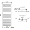 Mexen Ares grzejnik łazienkowy 1500 x 600 mm, 733 W, antracyt - W102-1500-600-00-66