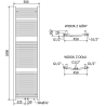 Mexen Ares grzejnik łazienkowy 1800 x 500 mm, 820 W, antracyt - W102-1800-500-00-66