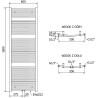 Mexen Ares grzejnik łazienkowy 1800 x 600 mm, 958 W, antracyt - W102-1800-600-00-66