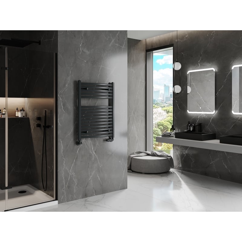 Mexen Helios grzejnik łazienkowy 800 x 600 mm, 448 W, antracyt - W103-0800-600-00-66