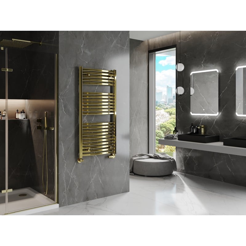 Mexen Helios grzejnik łazienkowy 1200 x 600 mm, 521 W, złoty - W103-1200-600-00-50