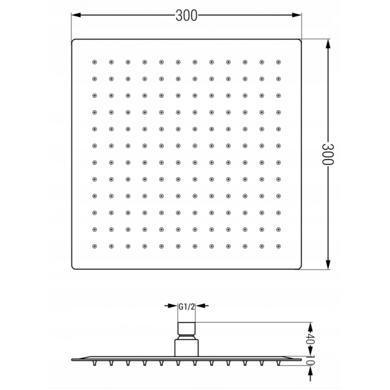 Mexen Slim deszczownica 30 x 30 cm, różowe złoto - 79130-60