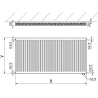Mexen CV11 grzejnik płytowy 300 x 1300 mm, podłączenie dolne, 636 W, czarny - W611-030-130-70