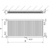 Mexen CC21 grzejnik płytowy 400 x 1600 mm, podłączenie dolne środkowe, 1482 W, biały - W6C21-040-160-00